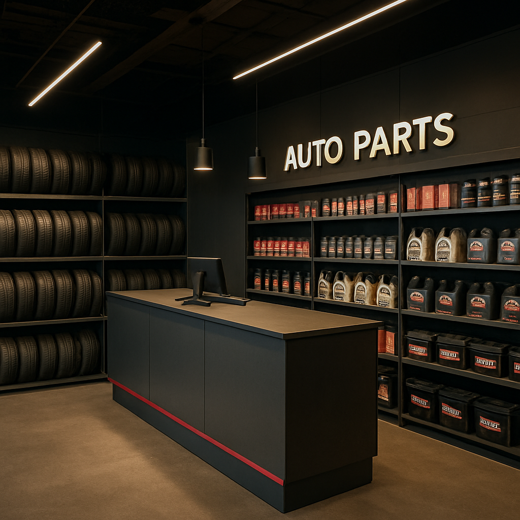 Alnajoom Alama auto parts showroom counter
